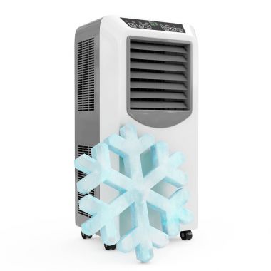 Buz Crystal Snowflake taşınabilir mobil Oda Hava Condi önünde