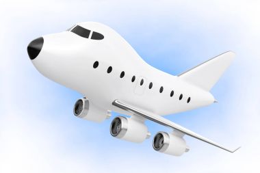 Karikatür oyuncak Jet uçak. 3D render