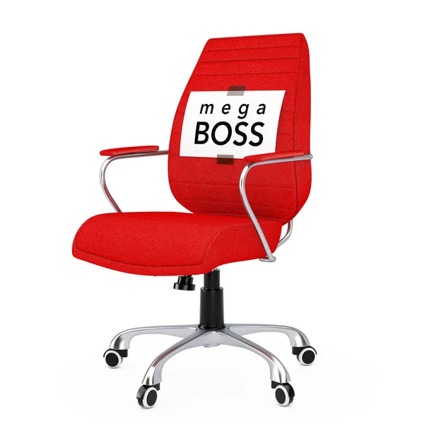 Folha de papel com Mega Boss Mensagem sobre Black Leather Boss Offic — Fotografia de Stock