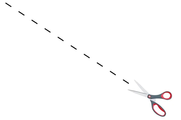 Schaar snijden langs de lijn. 3D-rendering — Stockfoto
