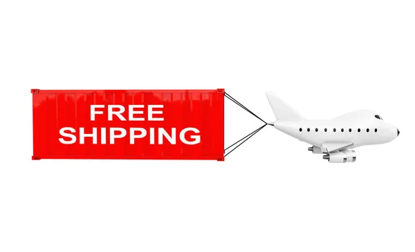 Cartoon Toy Jet Airplane Carry Cargo with Free Shippin — стоковое фото