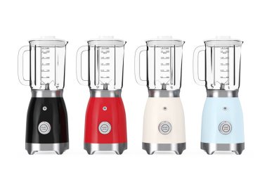 Mutfak aletleri konsepti. Modern Multicolour elektrikli karıştırıcılar.