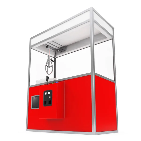 Tom Carnival röd leksak klo Crane Arcade maskin. 3D-rendering — Stockfoto