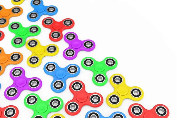 Milticolour topluca parmak Spinners Antistress oyuncak. 3D render — Stok fotoğraf