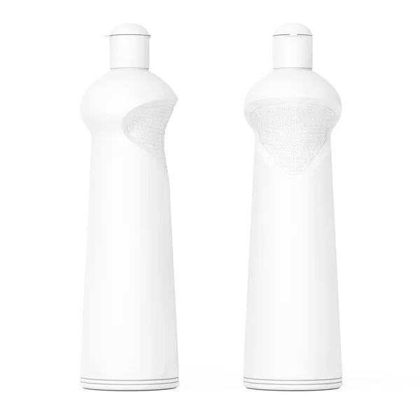 Белая пластиковая бутылка для жидкого детергента. 3D-рендеринг — стоковое фото