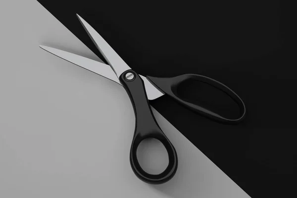 Большие пошивочные ножницы. 3D-рендеринг — стоковое фото