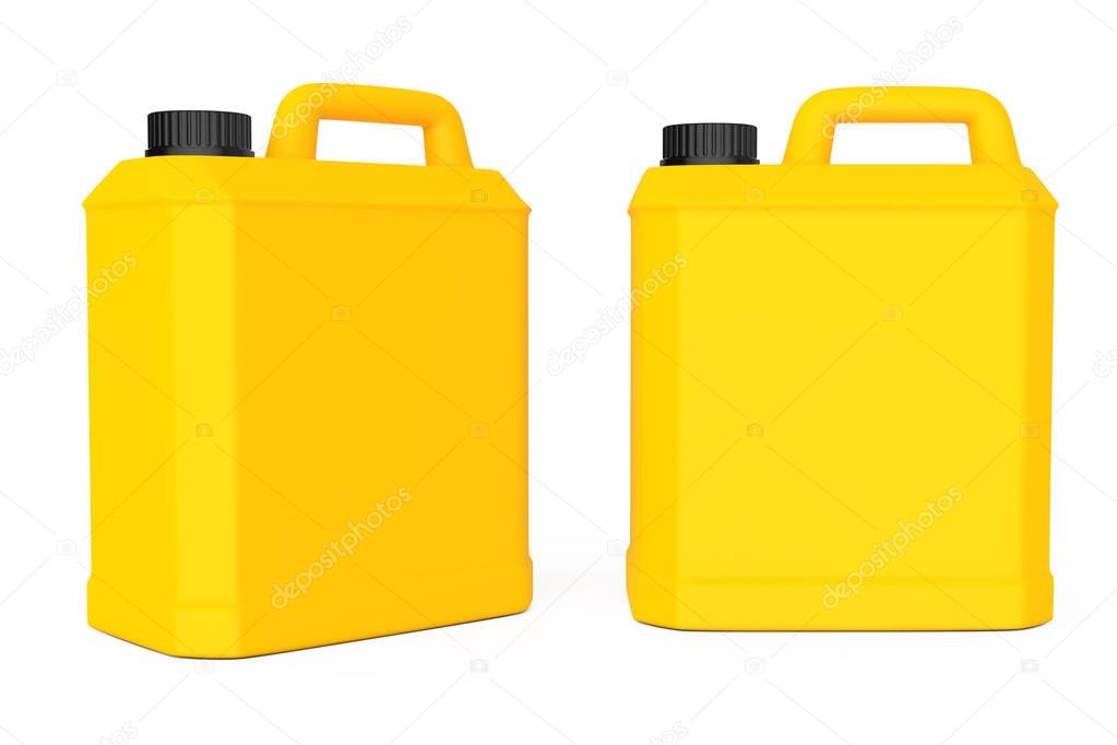 Yellow Plastic Blank Container. 3d Rendering