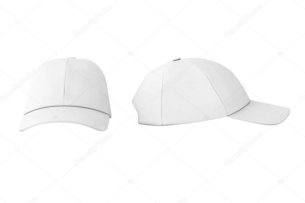 White Fashion Baseball Cap. 3d Rendering