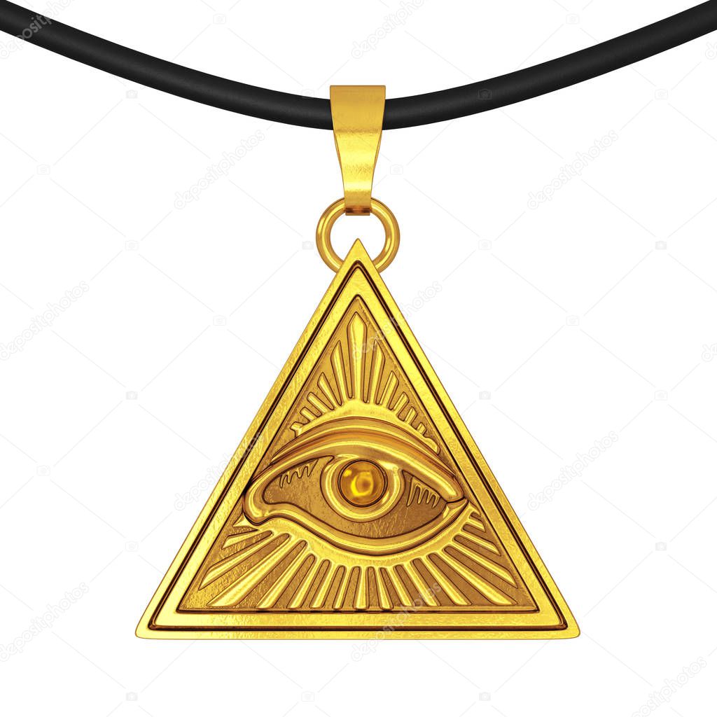 Masonic Symbol Concept.  All Seeing Eye inside Pyramid Triangle 
