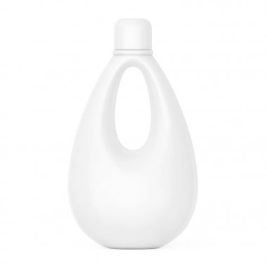 Beyaz boş plastik şişe çamaşır suyu, sıvı deterjan için 