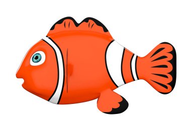 Çizgi film Kızıldeniz palyaço balığı. 3D render