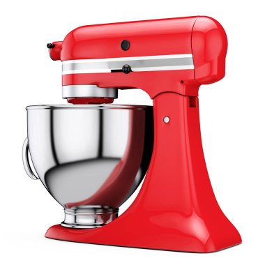 Kırmızı mutfak gıda çekmeli. 3D render