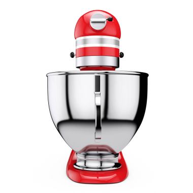 Kırmızı mutfak gıda çekmeli. 3D render