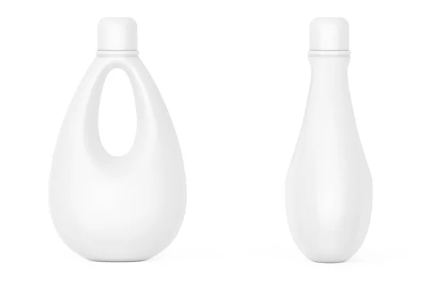 Beyaz boş plastik şişe çamaşır suyu, sıvı deterjan için — Stok fotoğraf