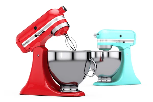 Misturadores de alimentos Multicolor Kitchen Stand. Renderização 3d — Fotografia de Stock