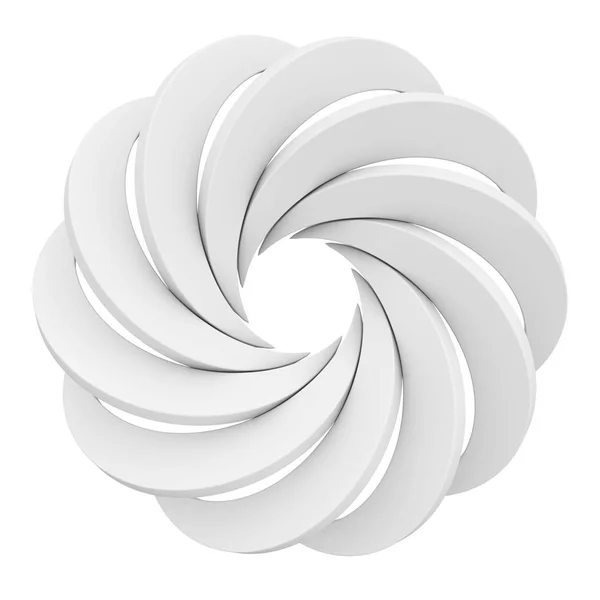 Vortex kolo bílé clony. 3D vykreslování — Stock fotografie