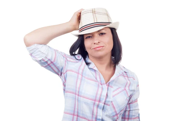 Beautiful Young Woman in Hat — Stock Photo, Image