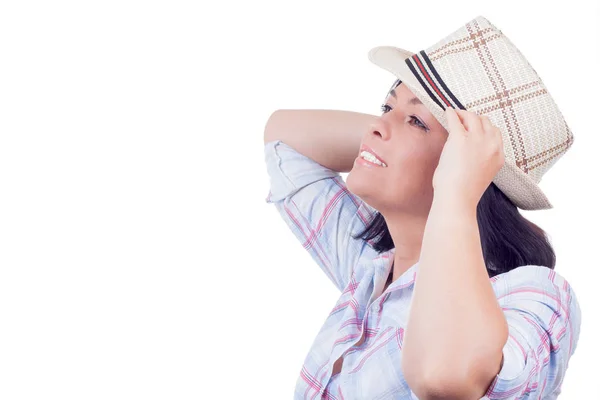 Beautiful Young Woman in Hat — Stock Photo, Image
