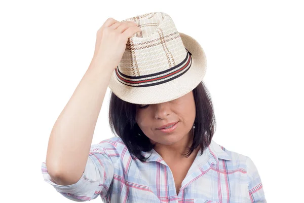 Hermosa joven con sombrero —  Fotos de Stock