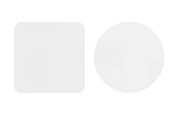 Two White Blank Beer Coasters. 3d Rendering