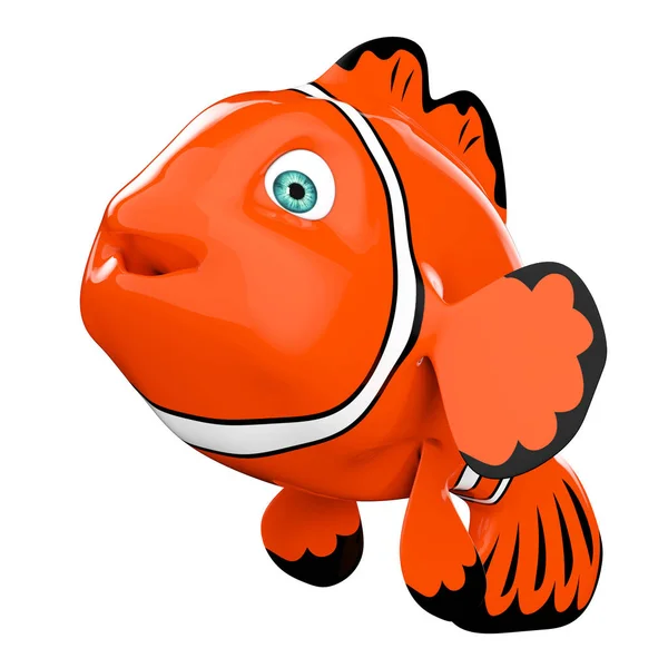 Desenhos animados Red Sea Clownfish. Renderização 3d — Fotografia de Stock