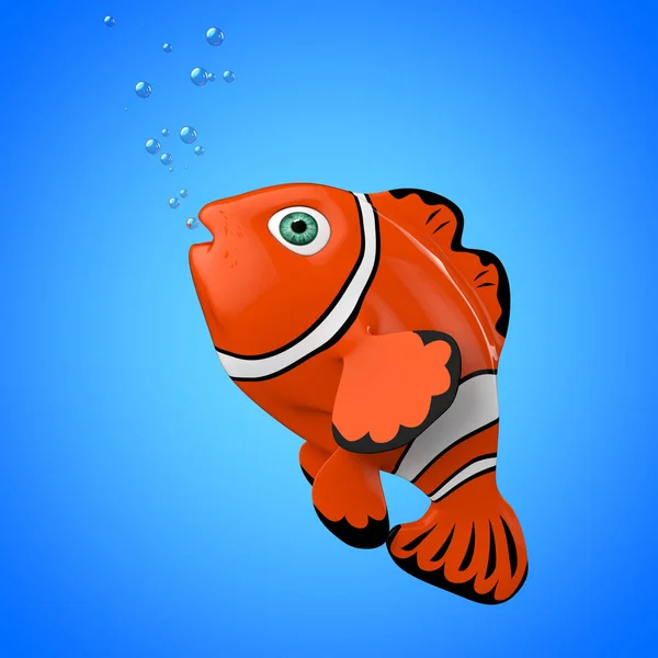 Cartoon rode zee anemoonvis. 3D-rendering — Stockfoto