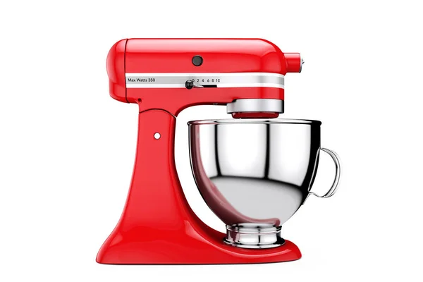 Mezclador de comida de pie de cocina roja. Renderizado 3d —  Fotos de Stock