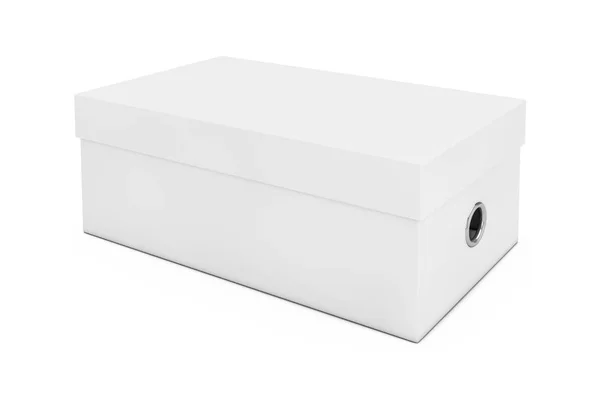 Caja de zapatos de cartón blanco en blanco Mockup para su diseño. Renderizado 3d — Foto de Stock