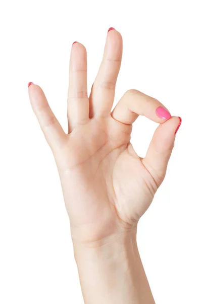 Femme main dans ok signe — Photo