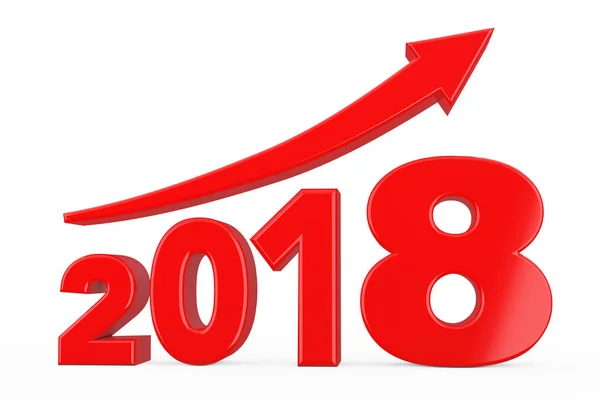 Flèche de progrès dans le nouveau 2018 Année signe. Rendu 3d — Photo