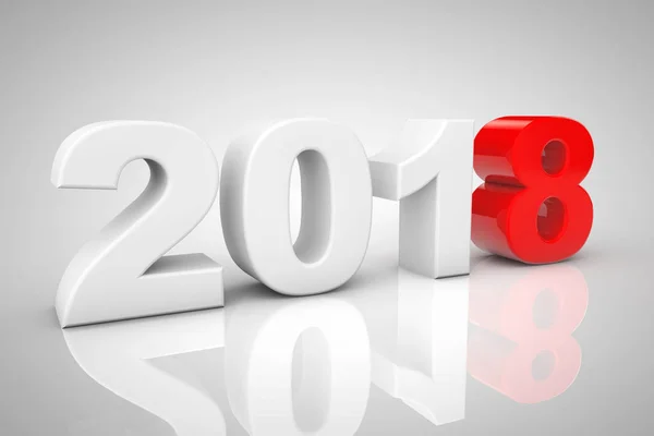 New Year 2018 3d teken. 3D-rendering — Stockfoto