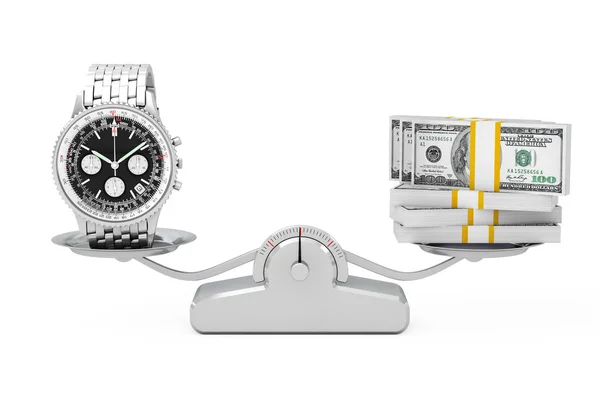 Luksusowy klasyczny analogowy mężczyzn nadgarstka srebrny zegarek z pieniędzy rezystancję — Zdjęcie stockowe