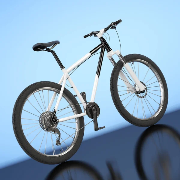 Чорно-білий гірський велосипед. 3D-рендерінг — стокове фото