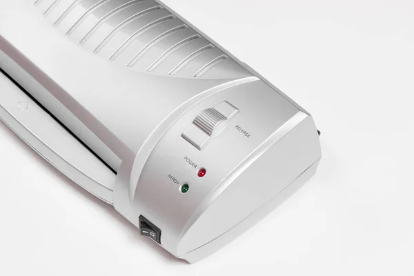 Kleine zilveren Office Desktop papier Laminator — Stockfoto