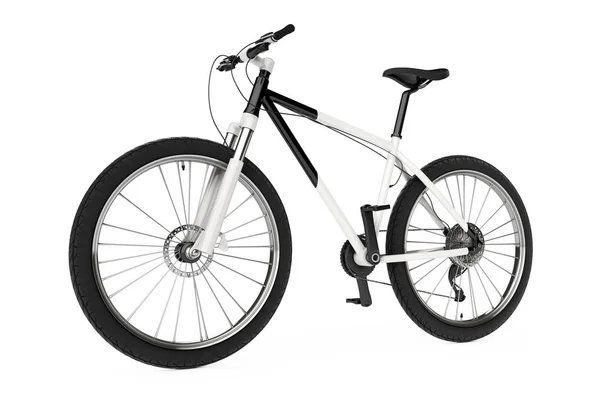 Siyah ve beyaz dağ bisikleti. 3D render — Stok fotoğraf