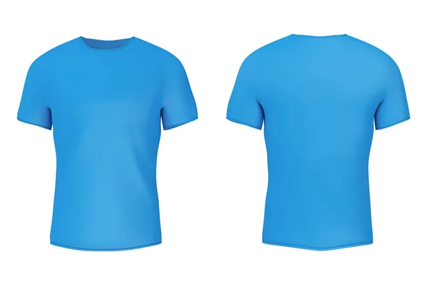 Nahaufnahme blaues Blanko-T-Shirt mit freiem Platz für dein Design. 3d — Stockfoto