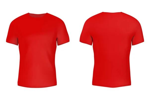 Nahaufnahme rotes Blanko-T-Shirt mit freiem Platz für dein Design. 3d — Stockfoto