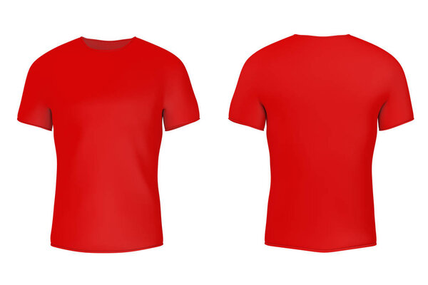 Closeup Red Blank T-Shirt with Empty Space for Yours Design. 3d 