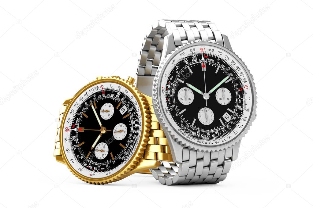 Luxury Classic Analog Men's Wrist Golden and Silver Watches Rend