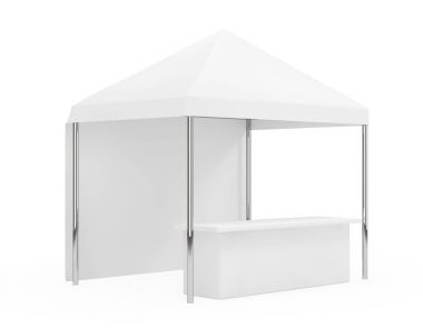 Advertising Promotional Outdoor Mobile Canopy Tent. 3d Rendering clipart