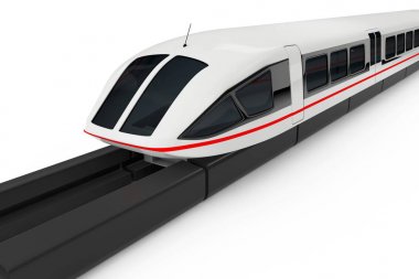 Süper yüksek hızlı fütüristik banliyö tren. 3D render