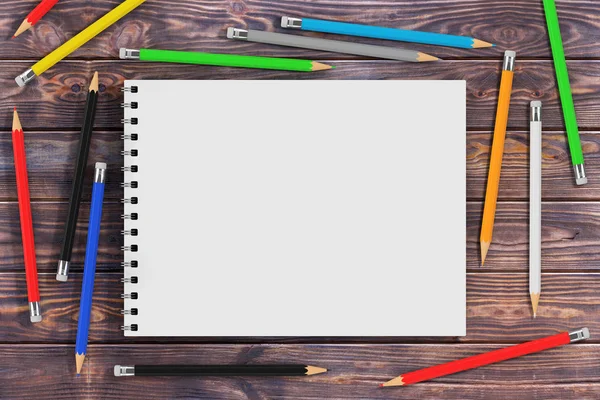 Üstten Görünüm beyaz Spiral kağıt kapak sanat Bbook Multicolour ile 