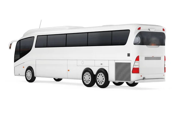 Big White Coach Tour Bus with Blank Surface for Yours Design. 3d — Stock Photo, Image