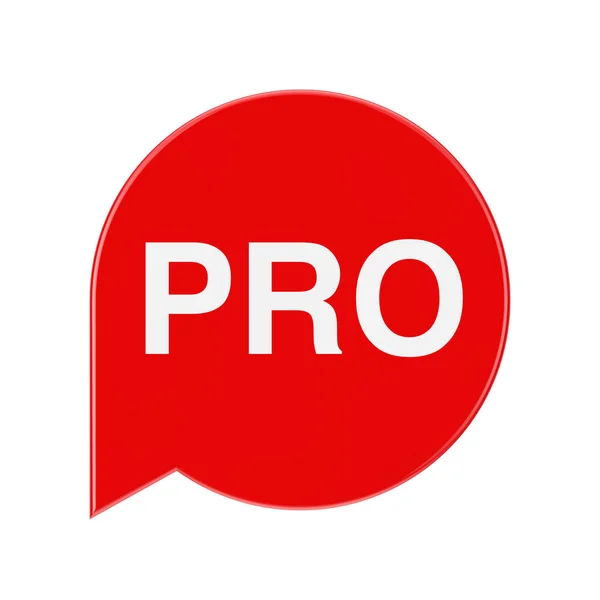 Red Speech Bubble Tag Lable com Pro Sign. Renderização 3d — Fotografia de Stock