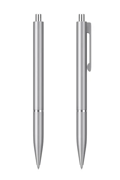 Bolígrafo Mockup de metal con espacio en blanco para su logotipo o De —  Fotos de Stock