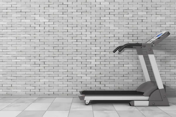 Treadmill Machine in frount of Brick Wall with Blank Space for Y — Stock Photo, Image