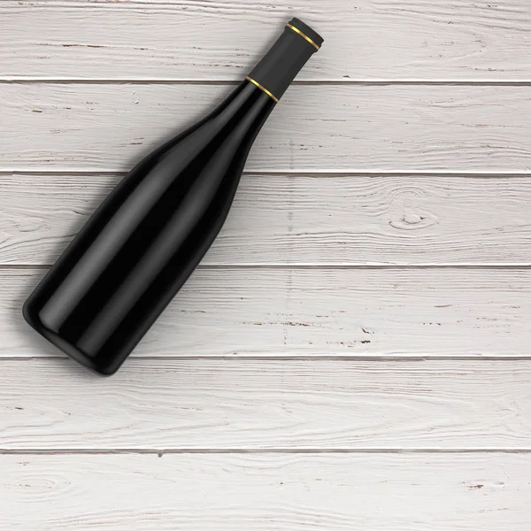 Blank Red Wine Bottle with free space for Yours Design over tabl — стоковое фото