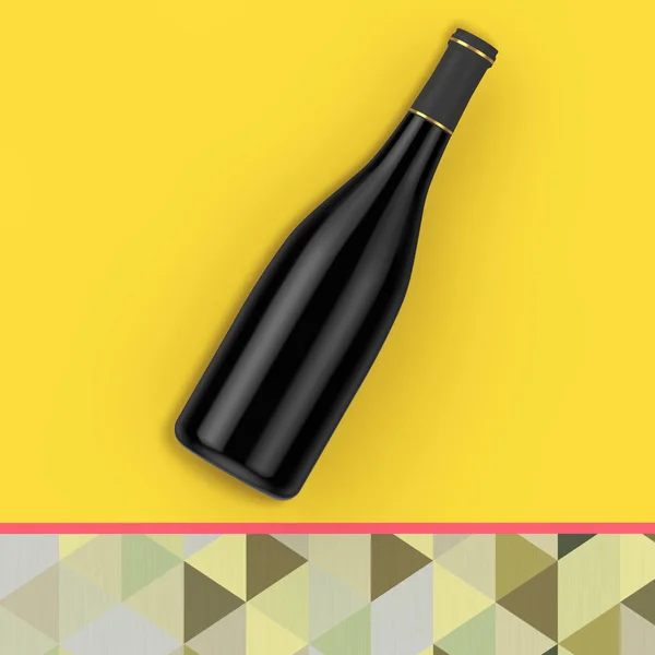 Bouteille de vin rouge vierge avec espace libre pour votre design. 3d Rende — Photo