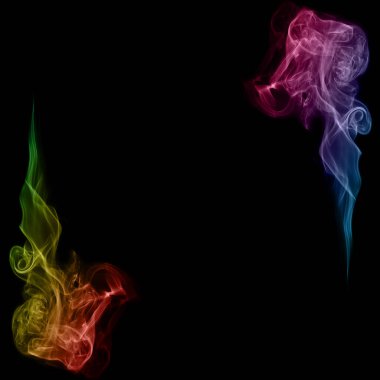 Senin için boş alan ile çerçeve olarak sanat renkli duman 