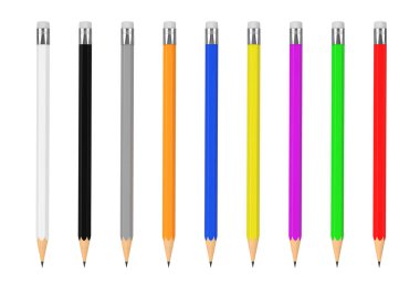 Senin için boş alan ile multicolour kalem Mockup tasarım. 3D